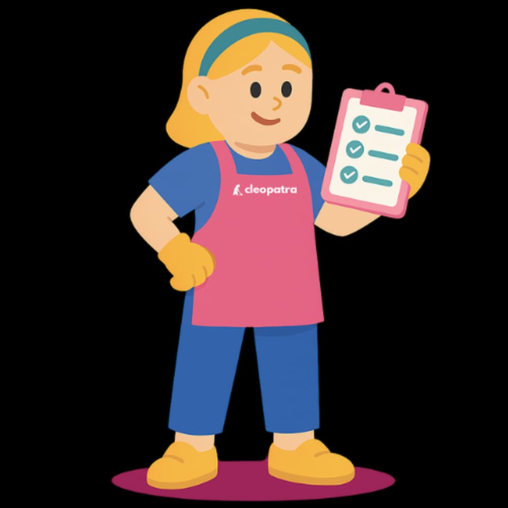 Sparkl cleaner holding checklist